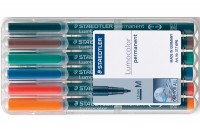 STAEDTLER Lumocolor permanent M 0.8-1mm 6 couleurs assorties, 317-WP6