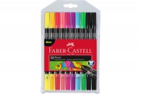 FABER-CASTELL Doppelfasermaler 0,5mm/1,5mm neon, assortiert 10 Stück, 151109