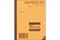 FAVORIT Lieferscheine D A6, 9281 OK, rot/weiss  50x2 Blatt