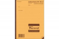 FAVORIT Lieferscheine D A5, 9233 OK, rot/gelb/weiss 50x3 Blatt