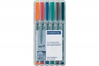 STAEDTLER Lumocolor non-perman.M 0.8-1mm 6 couleurs assorties, 315-WP6