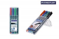 STAEDTLER Lumocolor permanent 1/2,5mm(B), 314 WP4, 4 Farben ass.