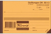 FAVORIT Quittungen D/F/I A6, 9298 OK N, blau/blau/weiss 50x3 Blatt